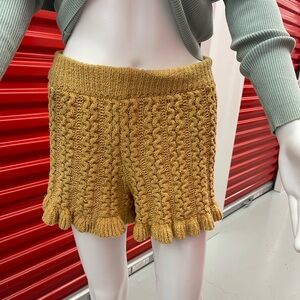 Cozy Knit Mustard Shorts
